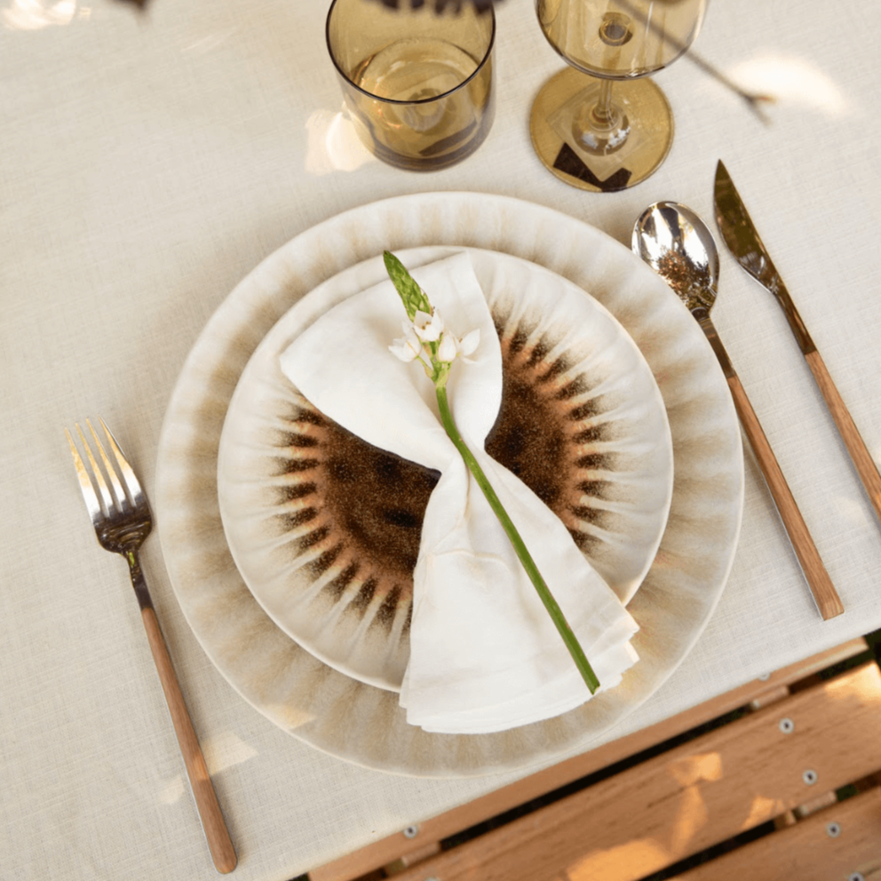 Set Colares | Dinner Plate Brown Satin