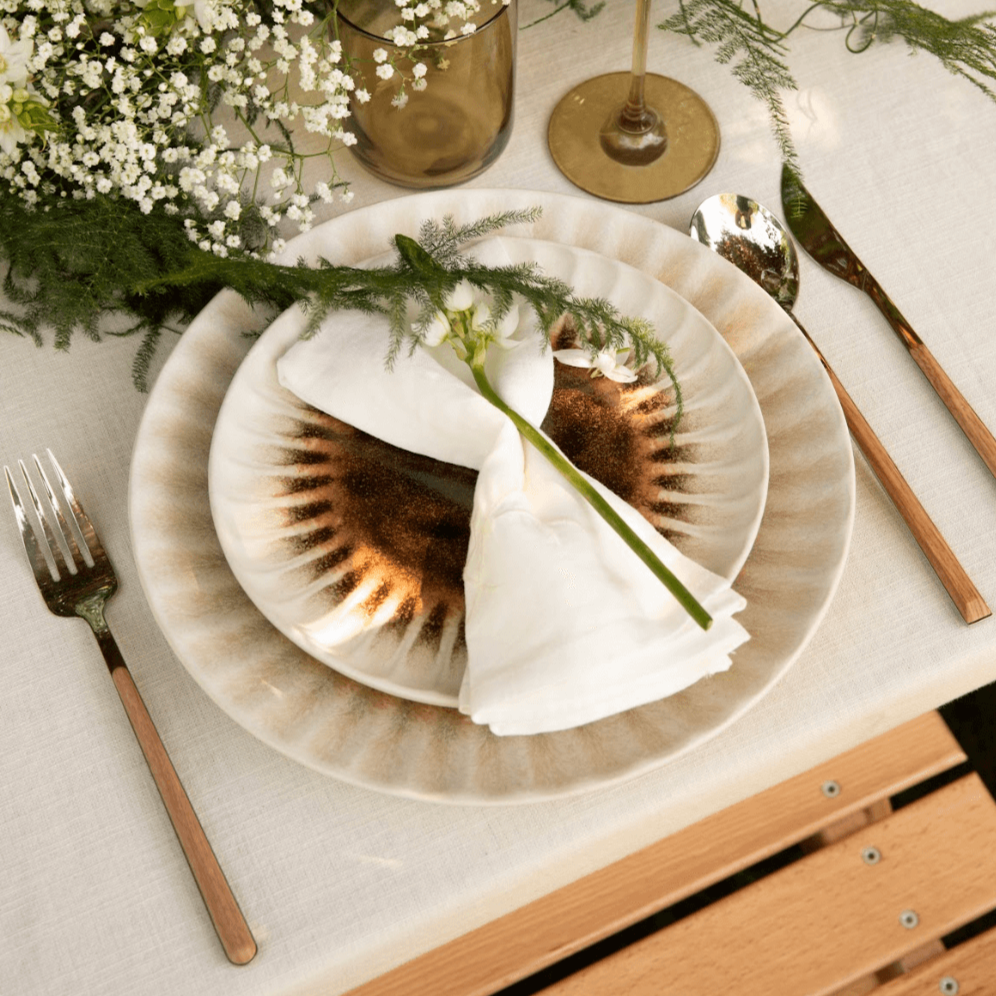 Set Colares | Dinner Plate Brown Satin